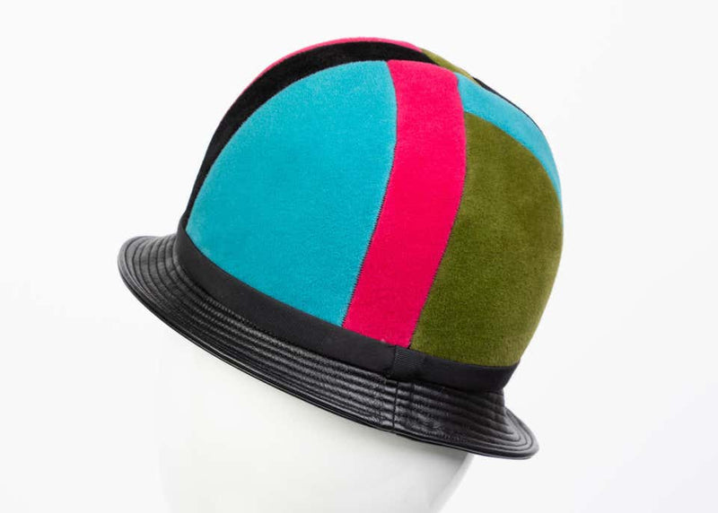 Yves Saint Laurent Mondrian Color Block Helmet Hat