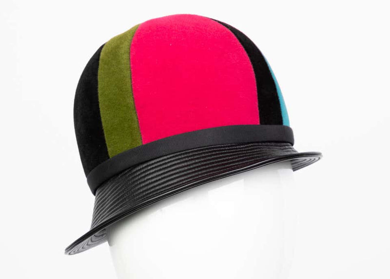 Yves Saint Laurent Mondrian Color Block Helmet Hat