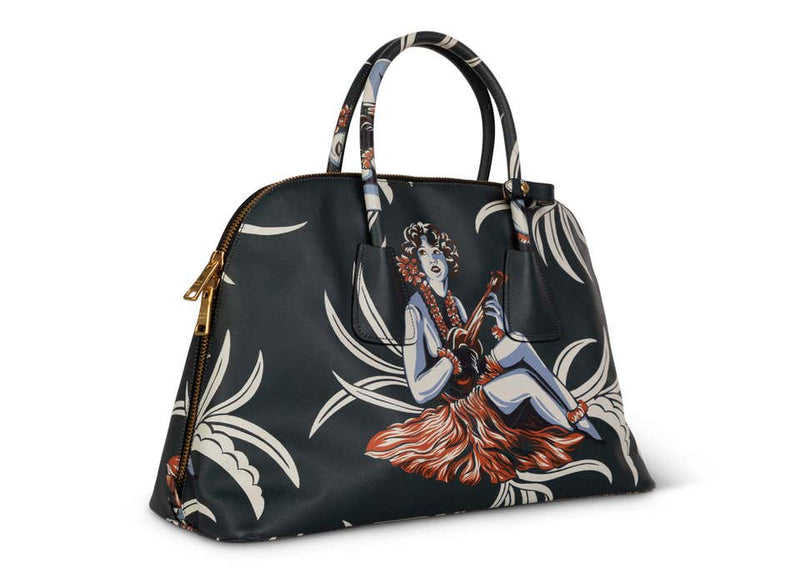 Prada Top Handle Hawaiian Print Saffiano Leather Bag, 2014