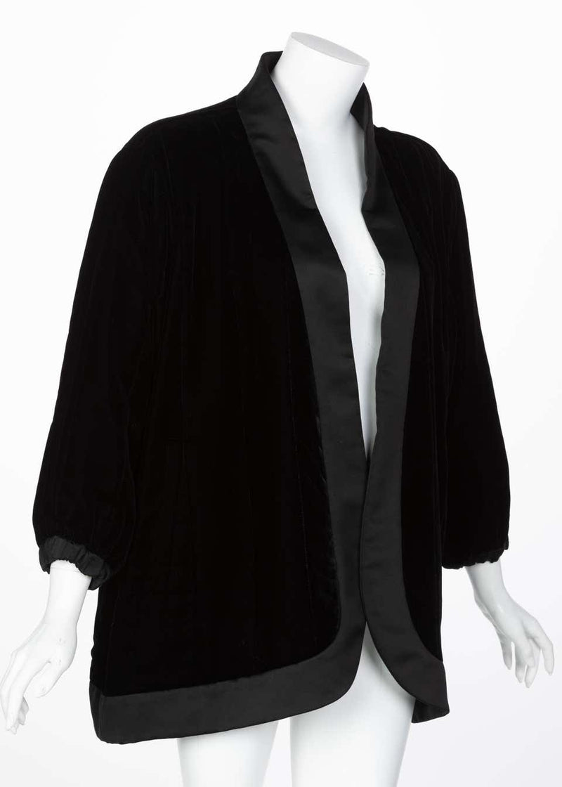 Yves Saint Laurent Black Velvet Jacket YSL, 1990s