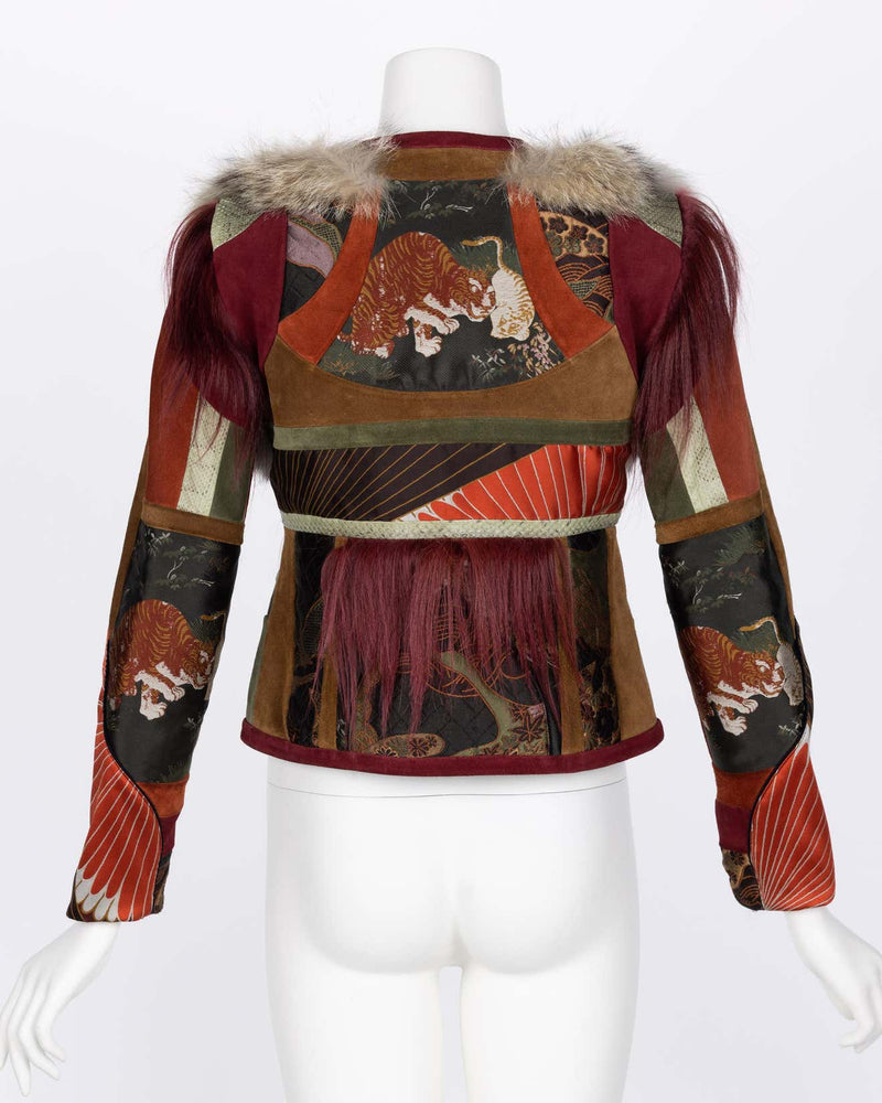 Gucci Tiger Embroidered Suede & Fur Jacket, 2015