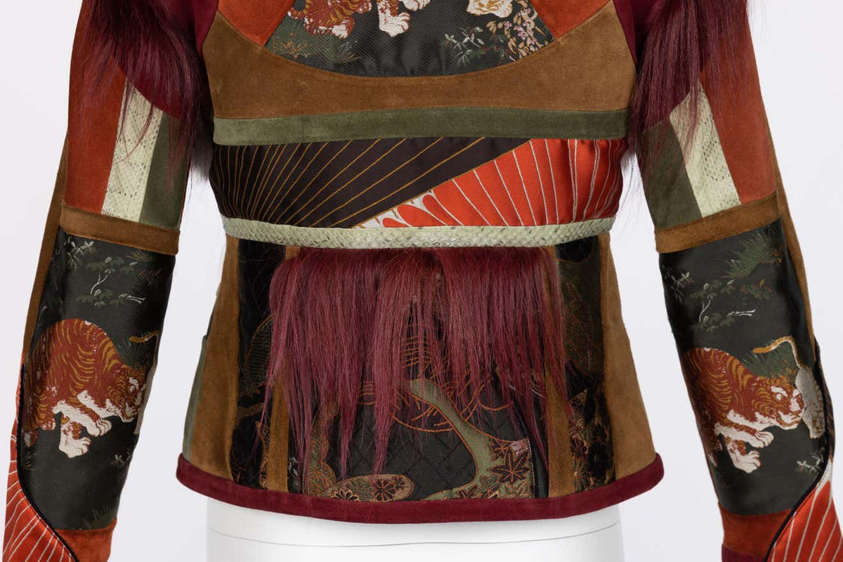 Gucci Tiger Embroidered Suede & Fur Jacket, 2015 – Basha Gold