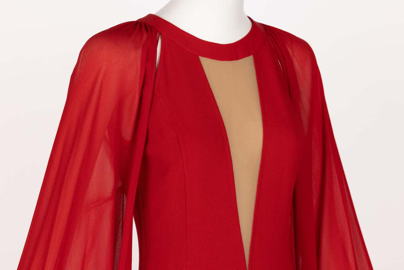 Michael Kors Collection Red Angel Sleeve Dress