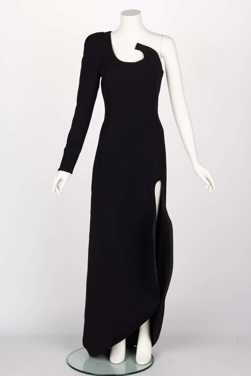 Ronald van der Kemp Demi Couture Fall 2018 Sculptural Black Dress Basha Gold