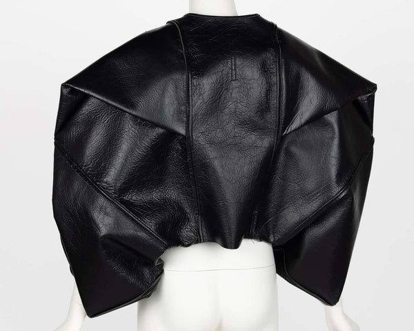 Rick Owens Lilies Sculptural Black Leather Jacket New Tags