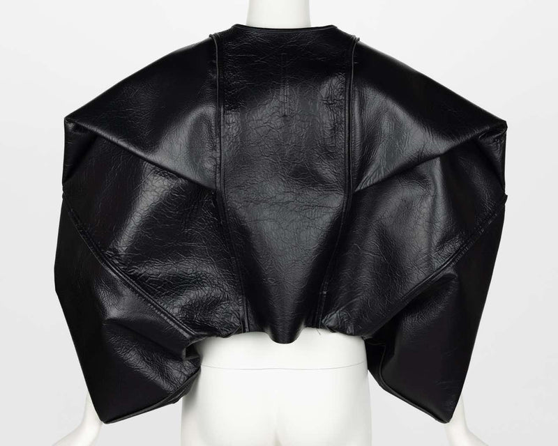 Rick Owens Lilies Sculptural Black Leather Jacket New Tags