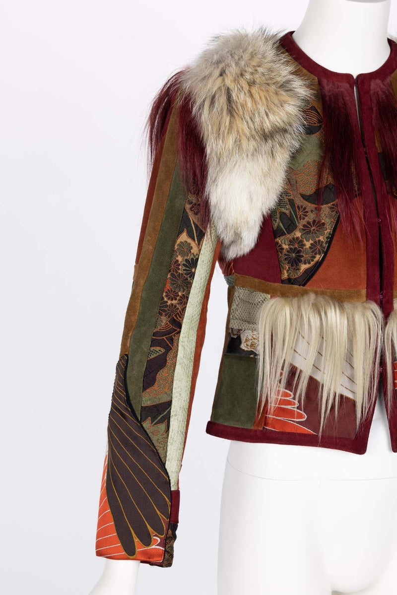 Gucci Tiger Embroidered Suede & Fur Jacket, 2015