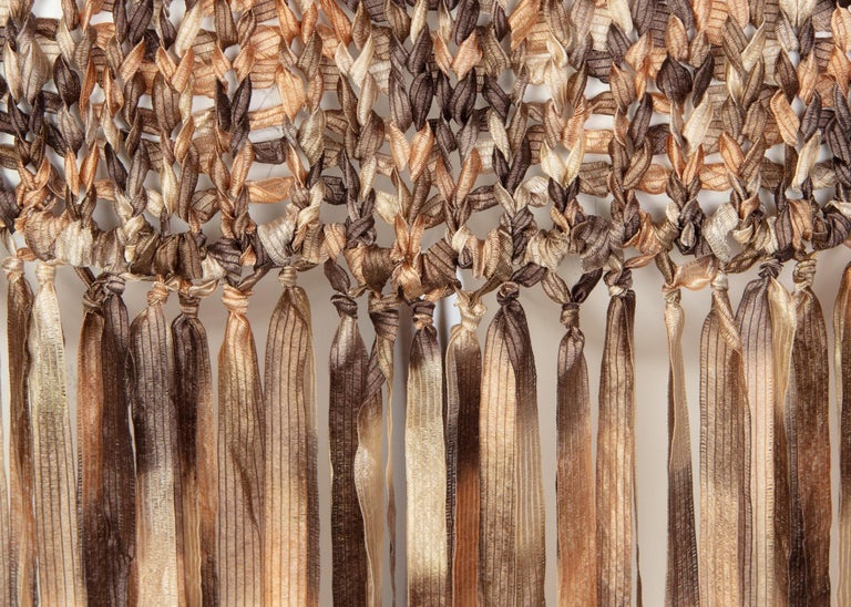 Salvatore Ferragamo Ombre Knit Silk Sleeveless Fringe Maxi Dress