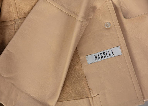 1990s Marella Tan Leather Jacket