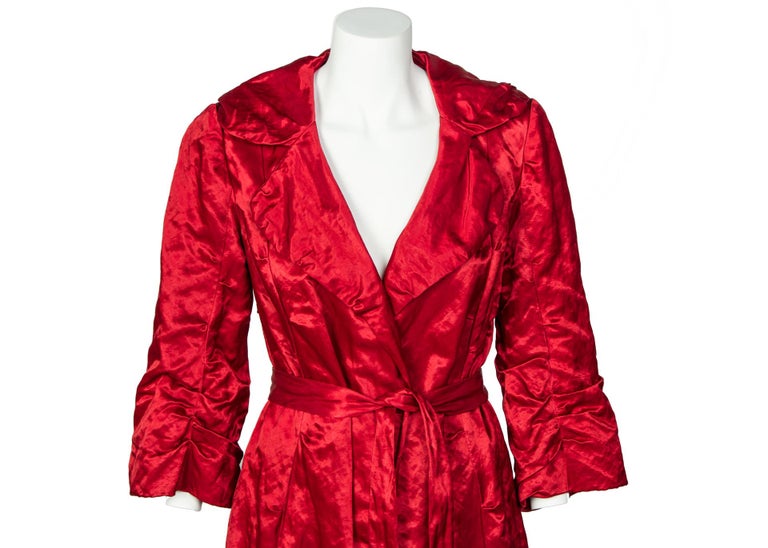 Lanvin Alber Elbaz Red Evening Coat Runway, 2006