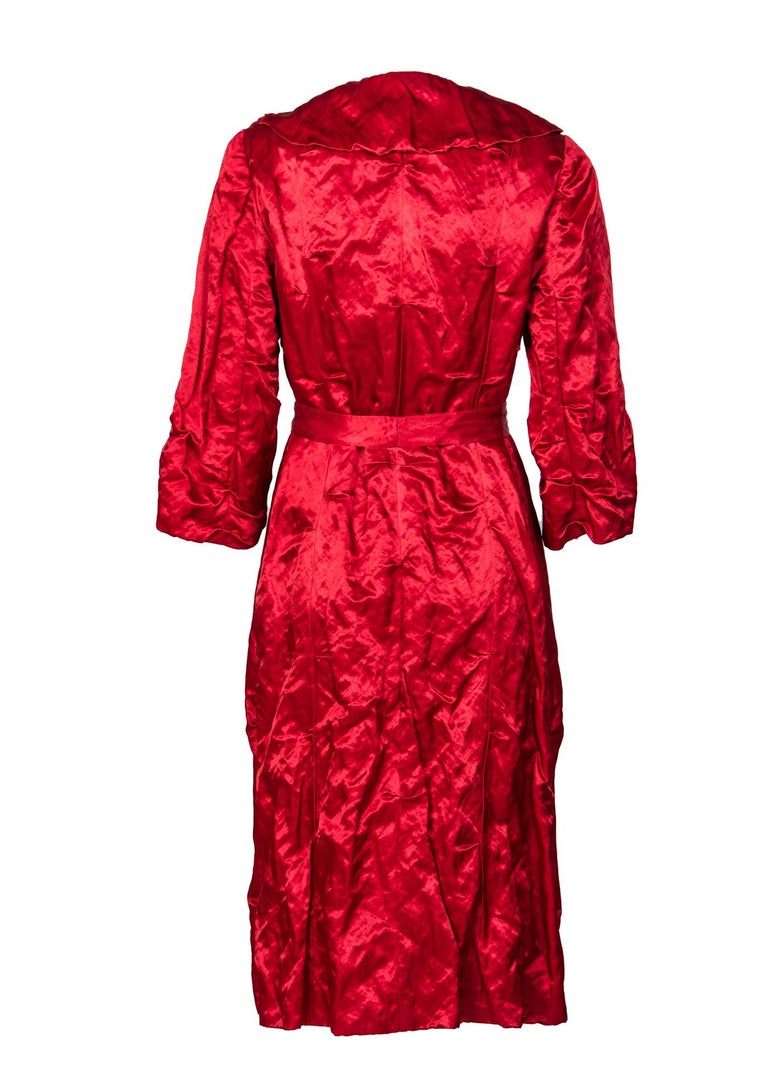Lanvin Alber Elbaz Red Evening Coat Runway, 2006