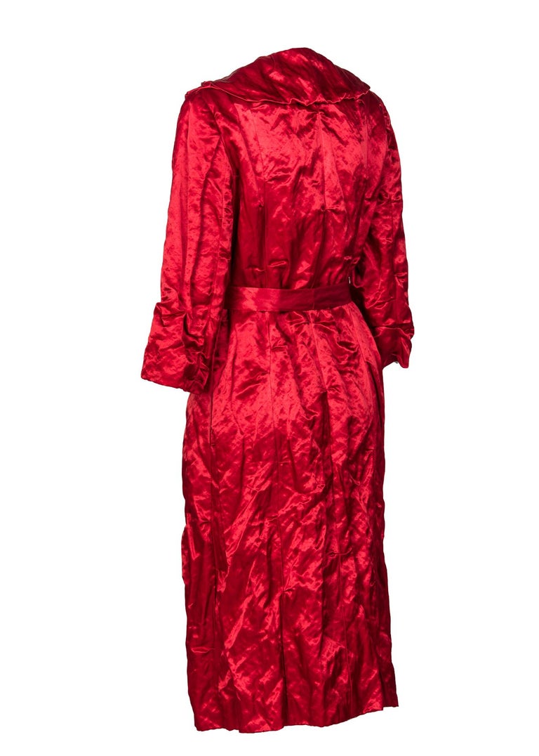 Lanvin Alber Elbaz Red Evening Coat Runway, 2006
