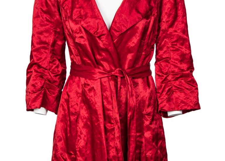 Lanvin Alber Elbaz Red Evening Coat Runway, 2006