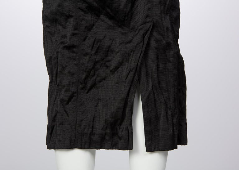 2009 Prada Runway Black Bustier Shawl Collar Cut-Out Back Dress