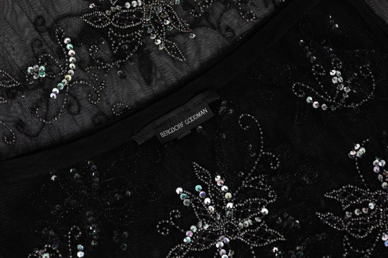 Alessandro Dell'Acqua Embroidered Beaded Overlay Sheer Skirt, 1990s