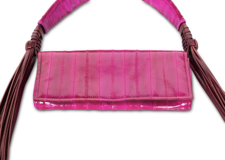 Givenchy Magenta Eel Skin Leather Fringe Shoulder Bag, 2009