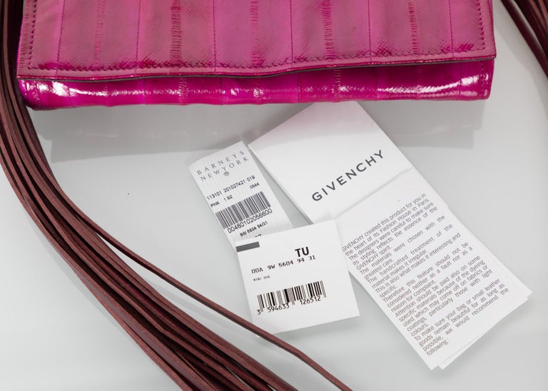 Givenchy Magenta Eel Skin Leather Fringe Shoulder Bag, 2009