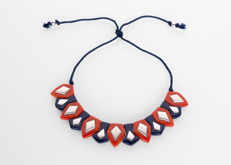 Yves Saint Laurent Bakelite Necklace Earrings Set Limited Edition YSL, 1970s
