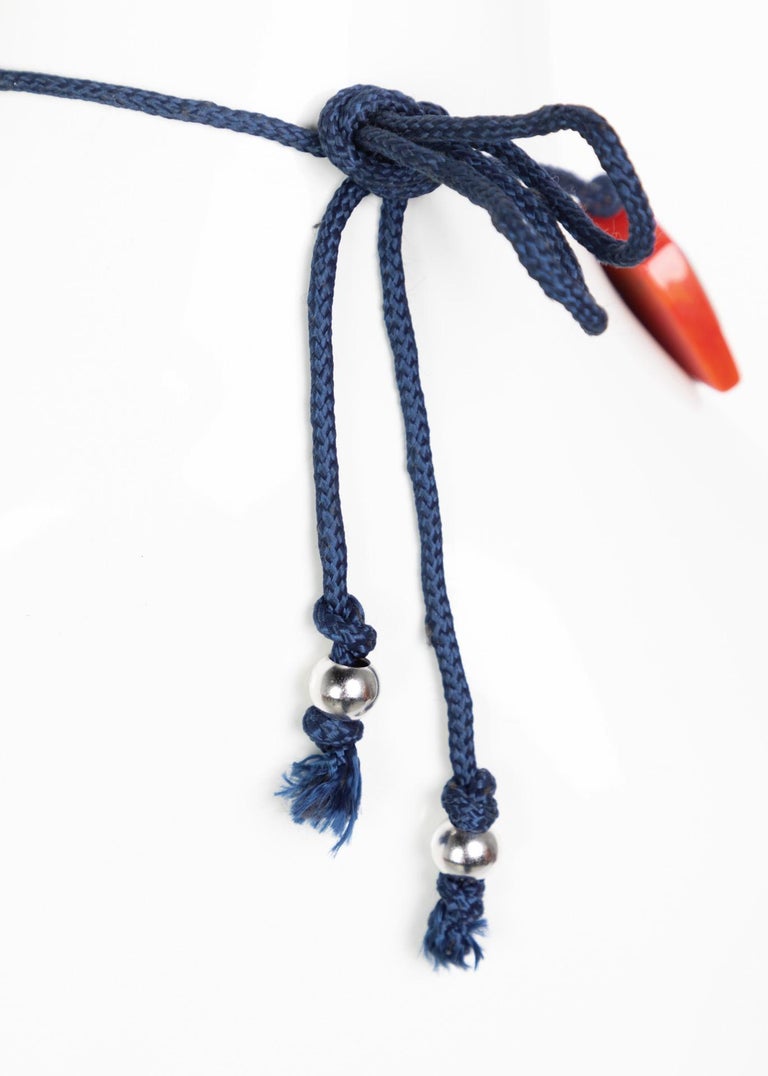 Yves Saint Laurent Bakelite Necklace Earrings Set Limited Edition YSL, 1970s
