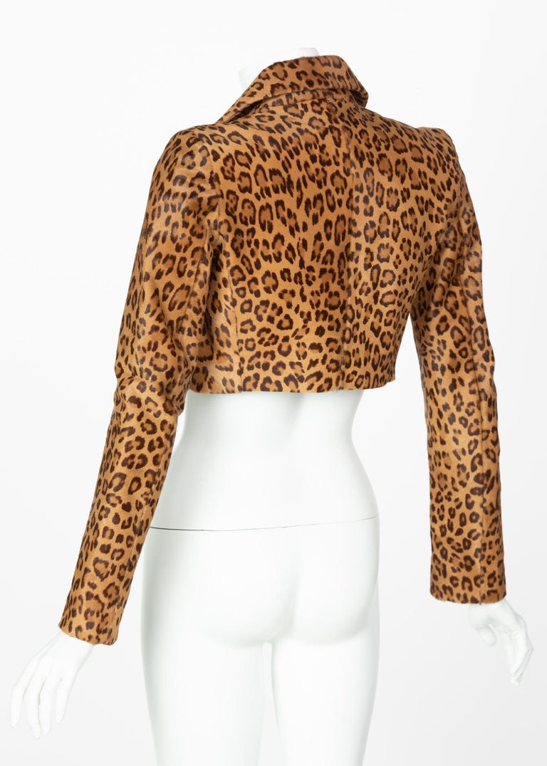 Ralph Lauren Collection Leopard Shearling Cropped Bolero Jacket