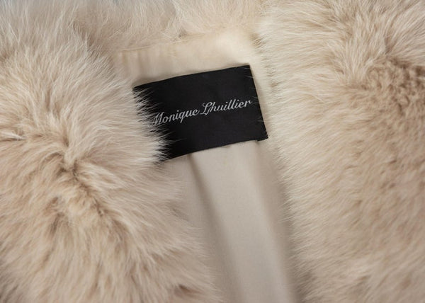 Monique Lhuillier Fox Fur Cropped Bolero Jacket