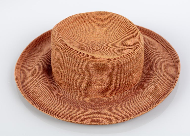Patricia Underwood Golden Brown Straw Hat, 1990s