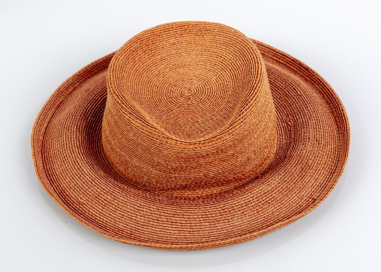 Patricia Underwood Golden Brown Straw Hat, 1990s