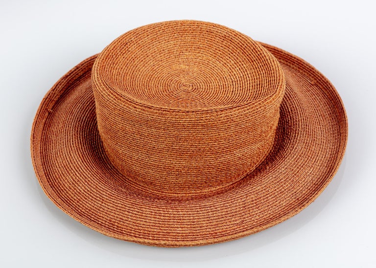 Patricia Underwood Golden Brown Straw Hat, 1990s