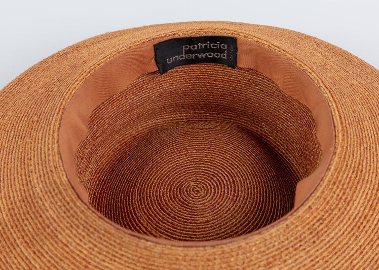 Patricia Underwood Golden Brown Straw Hat, 1990s