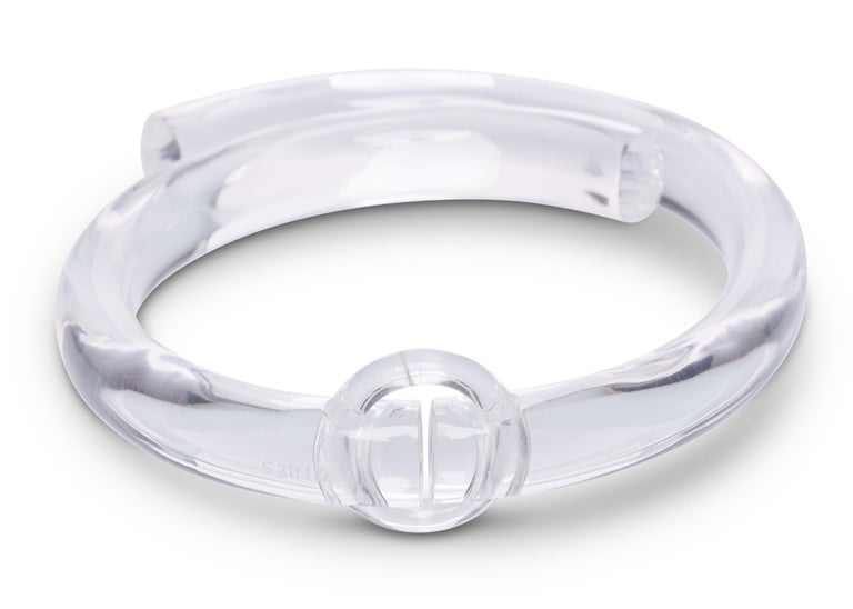 Monies Clear Lucite Spiral Statement Necklace