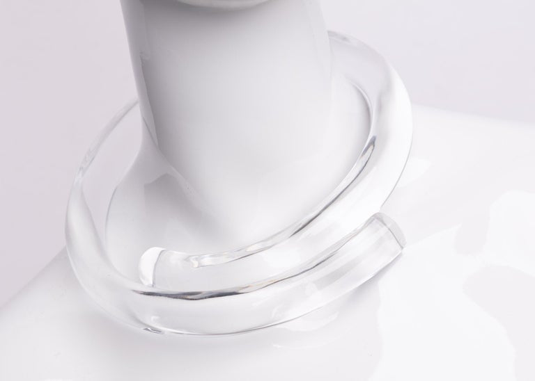 Monies Clear Lucite Spiral Statement Necklace
