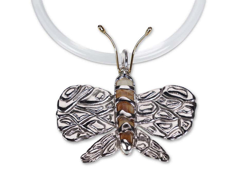 Chloè Lucite Silver Butterfly Collar Necklace, 2004