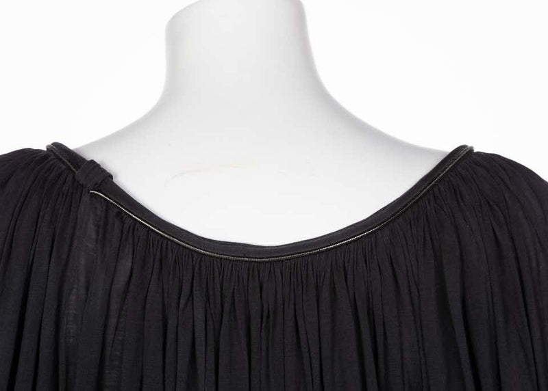 Neil Barrett Black Silk Metal Detail Silk Blouse Tunic Top, 2015