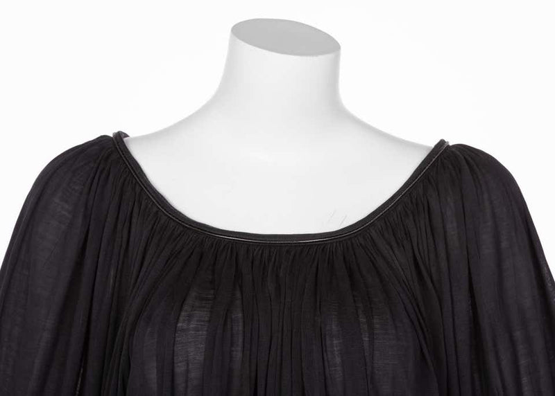 Neil Barrett Black Silk Metal Detail Silk Blouse Tunic Top, 2015