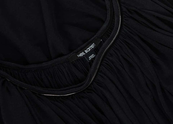 Neil Barrett Black Silk Metal Detail Silk Blouse Tunic Top, 2015