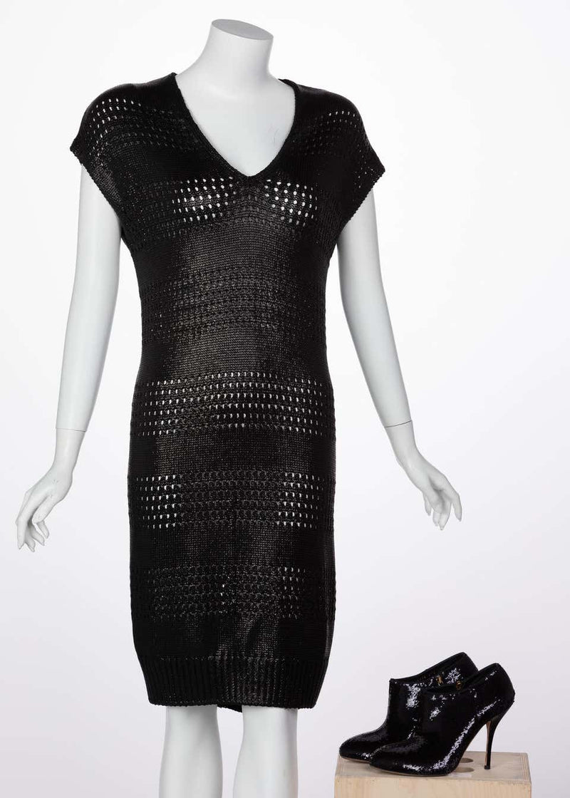Balenciaga Paris Black Knit Sweater Dress