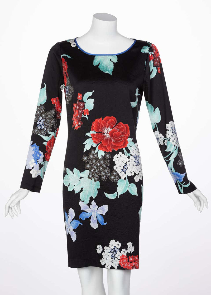 Leonard Paris Silk Floral Print Dress, 2000s