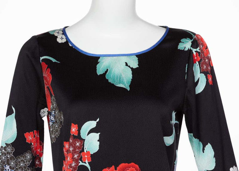 Leonard Paris Silk Floral Print Dress, 2000s