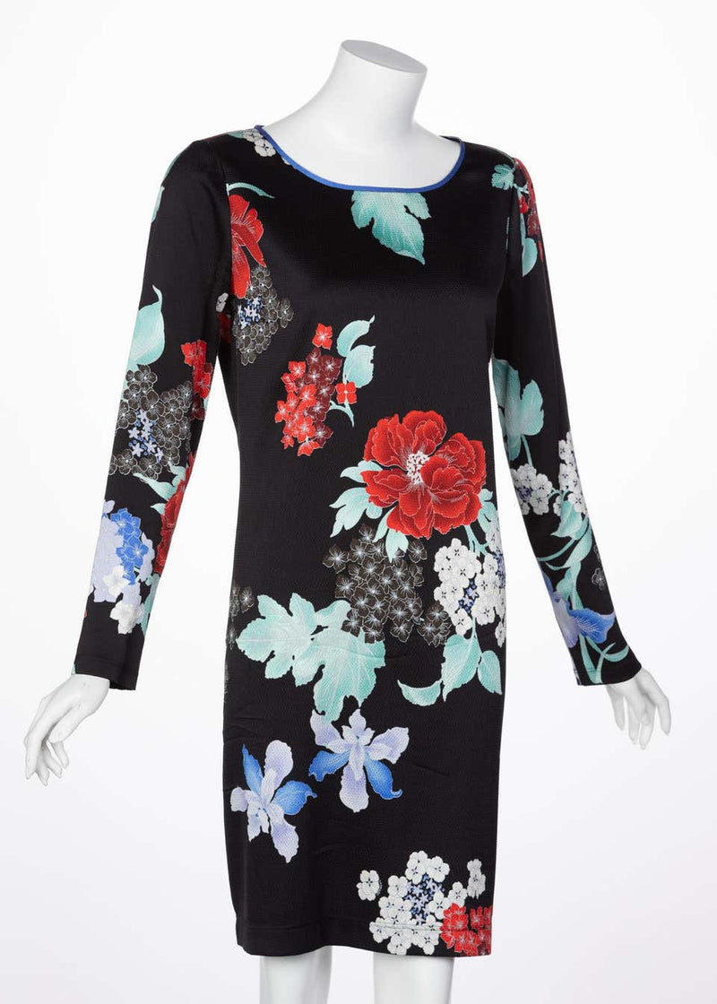 Leonard Paris Silk Floral Print Dress, 2000s