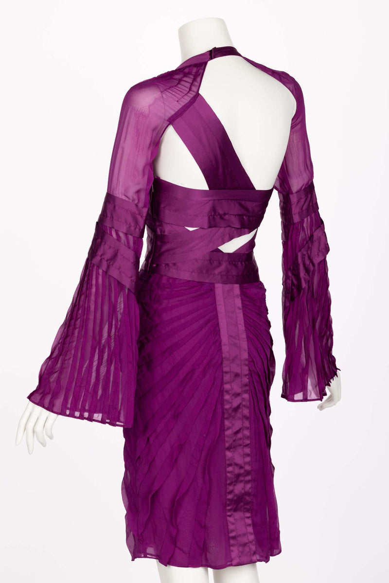Gucci Tom Ford Purple Silk Dress Runway F/W 2004 Look #27