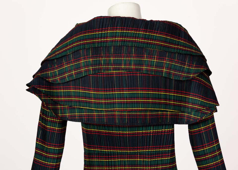 Mashiah Plisse Tartan Plaid Jacket Top Avant Garde