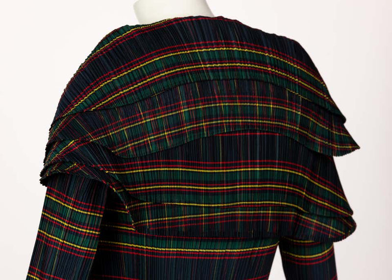 Mashiah Plisse Tartan Plaid Jacket Top Avant Garde