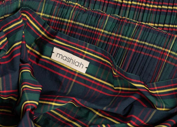 Mashiah Plisse Tartan Plaid Jacket Top Avant Garde