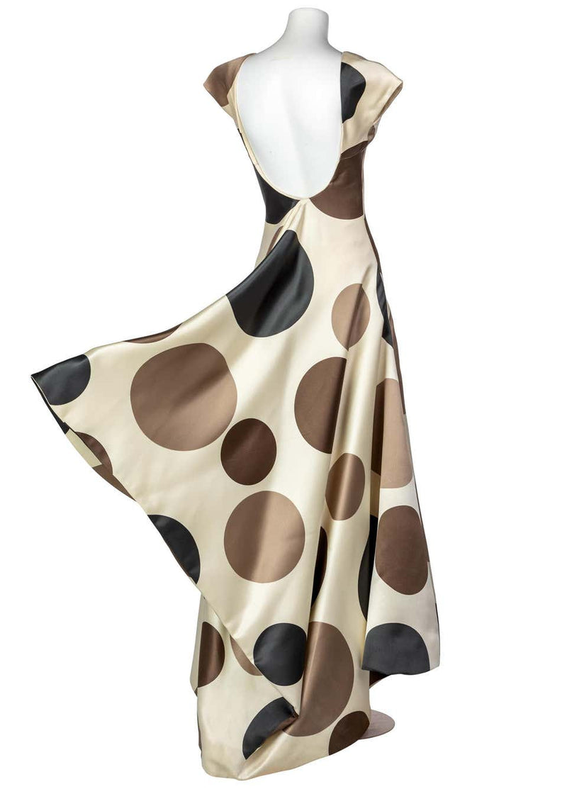 Balenciaga Josephus Thimister Runway Silk Polka Dot Evening Dress, 1997