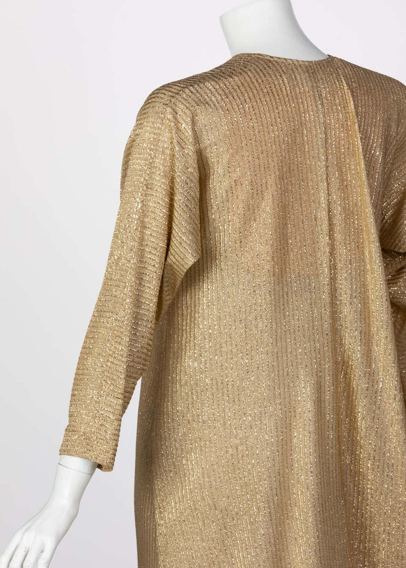 Halston Metallic Gold Caftan dress, 1970s