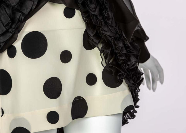 Balenciaga Black Polka Dot Silk Mini Dress, 1990s