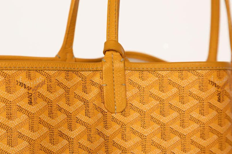 Goyard Goyardine Saint Louis GM Yellow Chevron Tote Bag, 2019