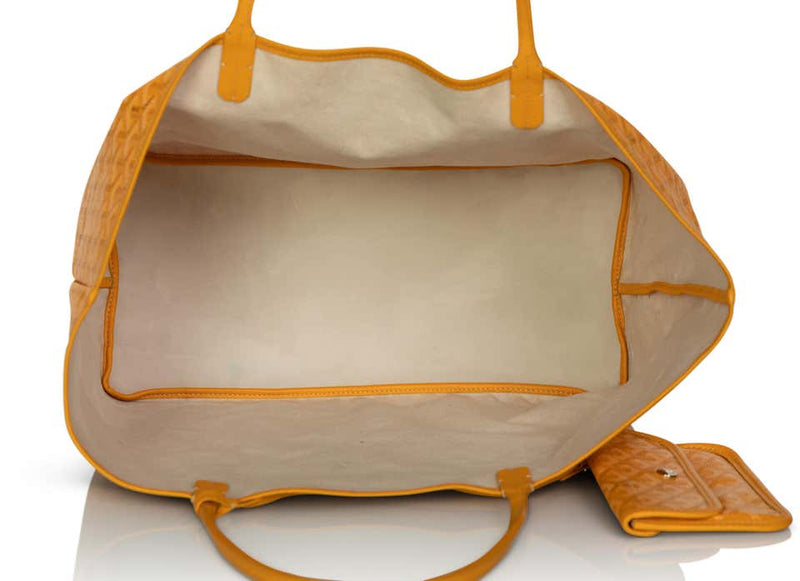 Goyard Goyardine Saint Louis GM Yellow Chevron Tote Bag, 2019
