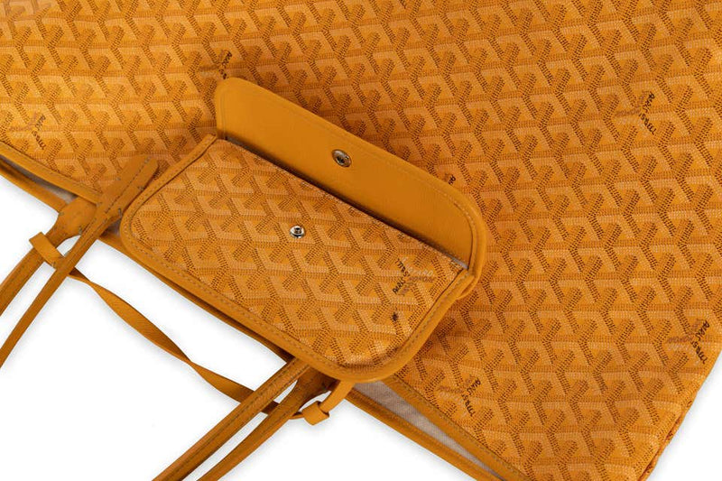 Goyard Goyardine Saint Louis GM Yellow Chevron Tote Bag, 2019