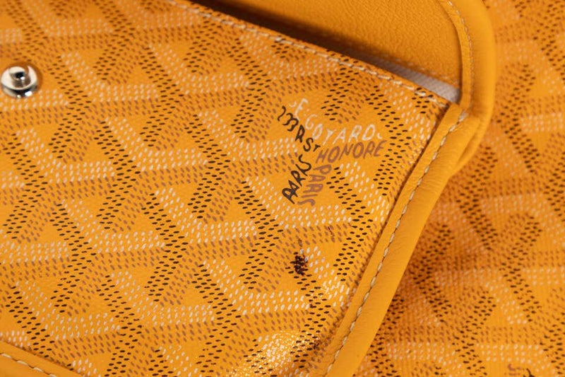 Goyard Goyardine Saint Louis GM Yellow Chevron Tote Bag, 2019